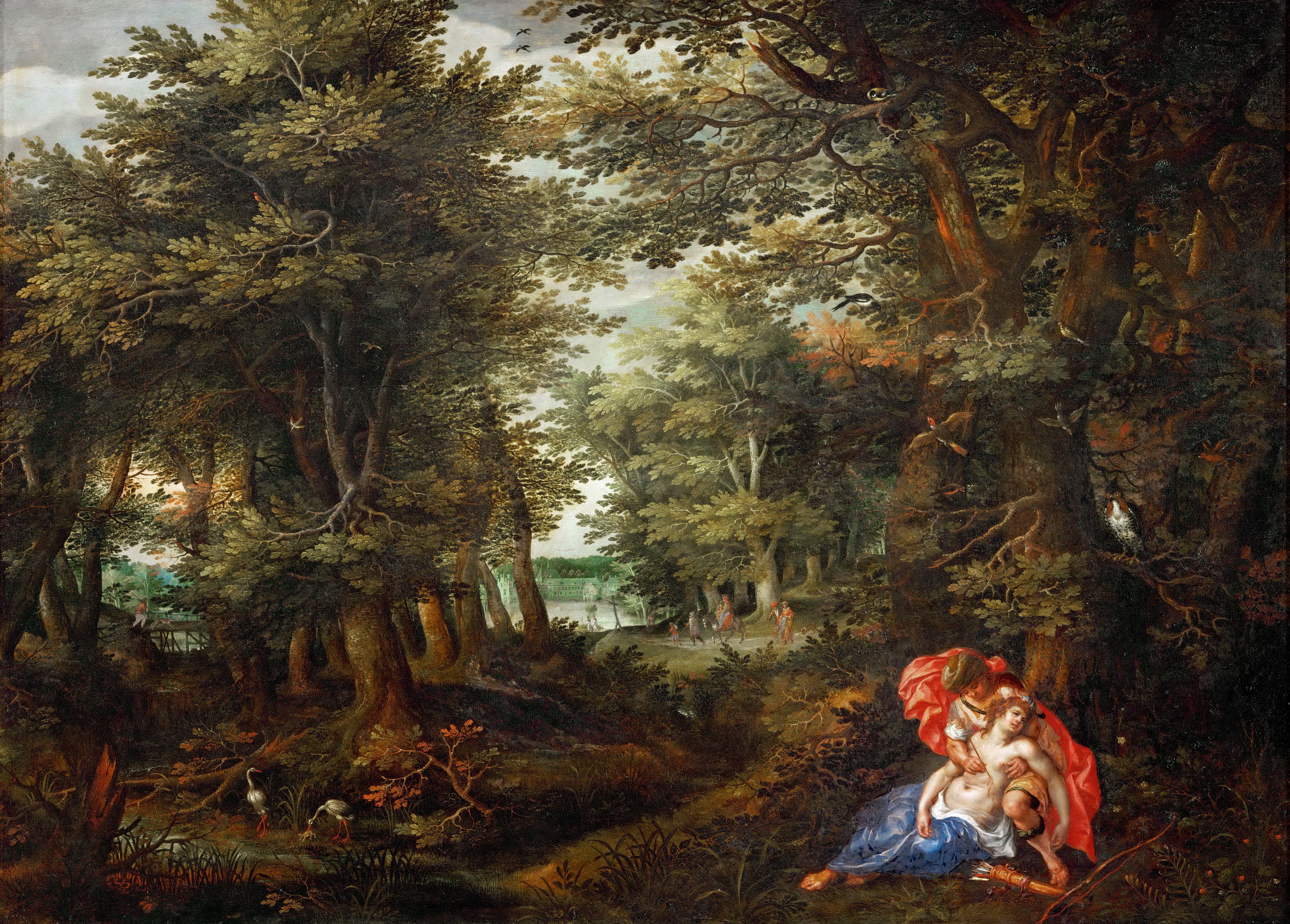 Wooded landscape with Cephalus and Procris